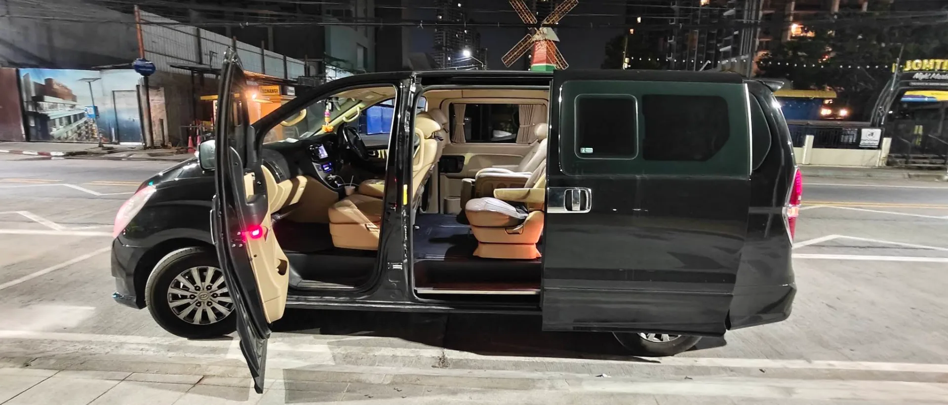 Comfortable taxi waiting outside Pattaya airport